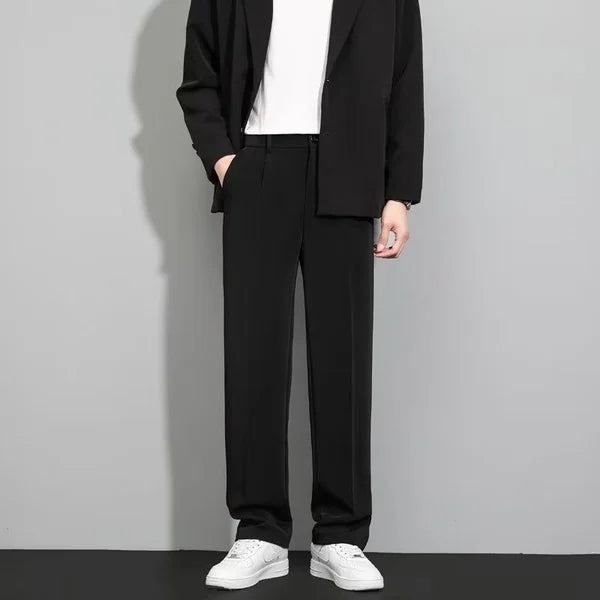 🔥nueva venta caliente🔥Pantalón de traje casual de algodón mercerizado drapeado para hombre