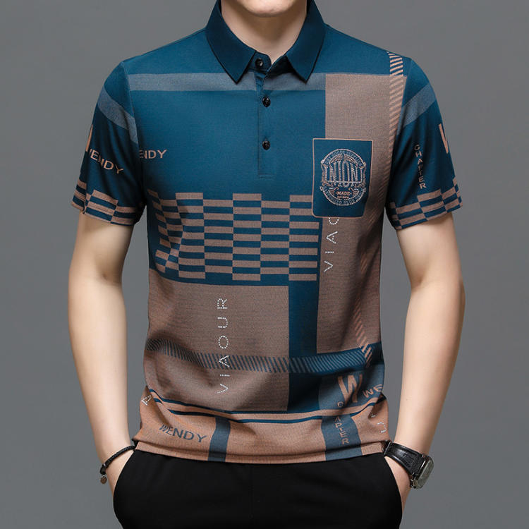 【40% OFF】Camisa de manga corta con estampado de seda helada