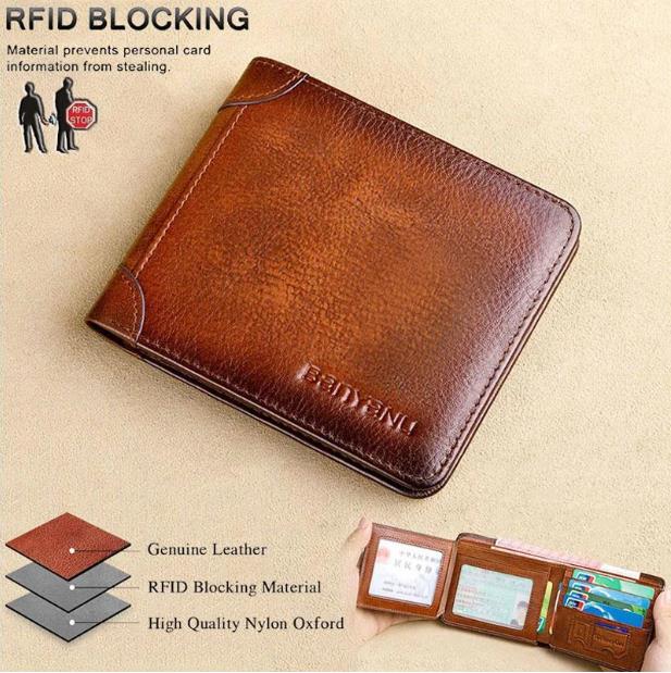 🔥 Novedad 2026 🔥 Cartera minimalista de cuero para hombre con protección RFID – Ultraplana, cuero genuino de primera calidad, diseño compacto para uso diario.