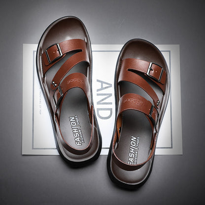 🔥 Gran oferta 🔥 Nuevas sandalias de playa de cuero para hombre