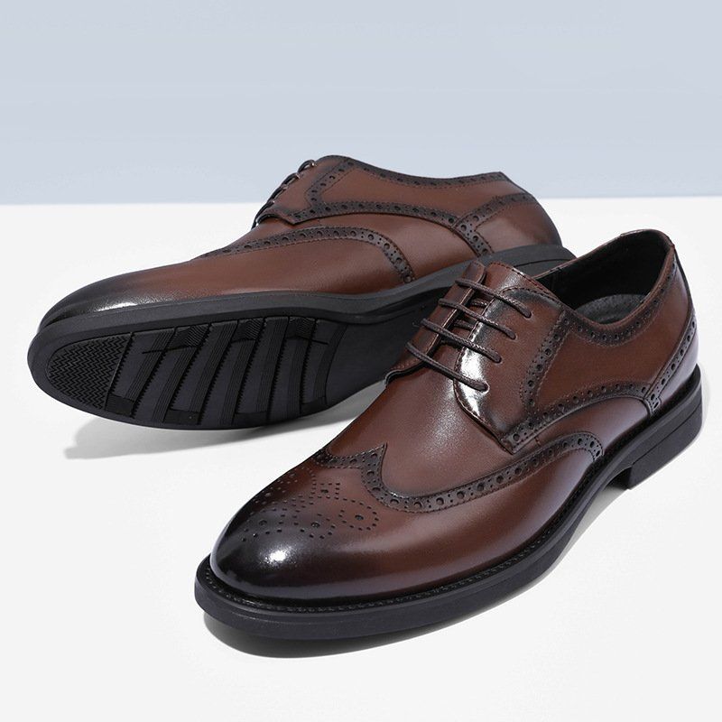 Zapatos de Vestir Brogue de Cuero para Hombre