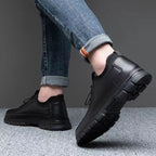 Zapatos de Cuero para Hombre con Suela Gruesa Antiderrapante – Negro
