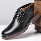 Cuero Botas Martin de cuero genuino de corte medio para hombre