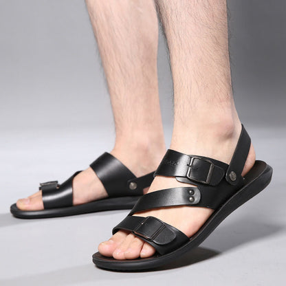 🔥 Gran oferta 🔥 Nuevas sandalias de playa de cuero para hombre