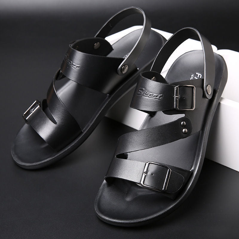 🔥 Gran oferta 🔥 Nuevas sandalias de playa de cuero para hombre