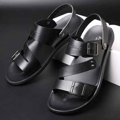🔥 Gran oferta 🔥 Nuevas sandalias de playa de cuero para hombre