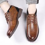 Cuero Botas Martin de cuero genuino de corte medio para hombre