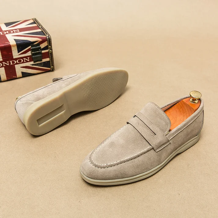 Mocasines de Ante para Hombre con Suela Ligera – Marrón, Beige o Negro
