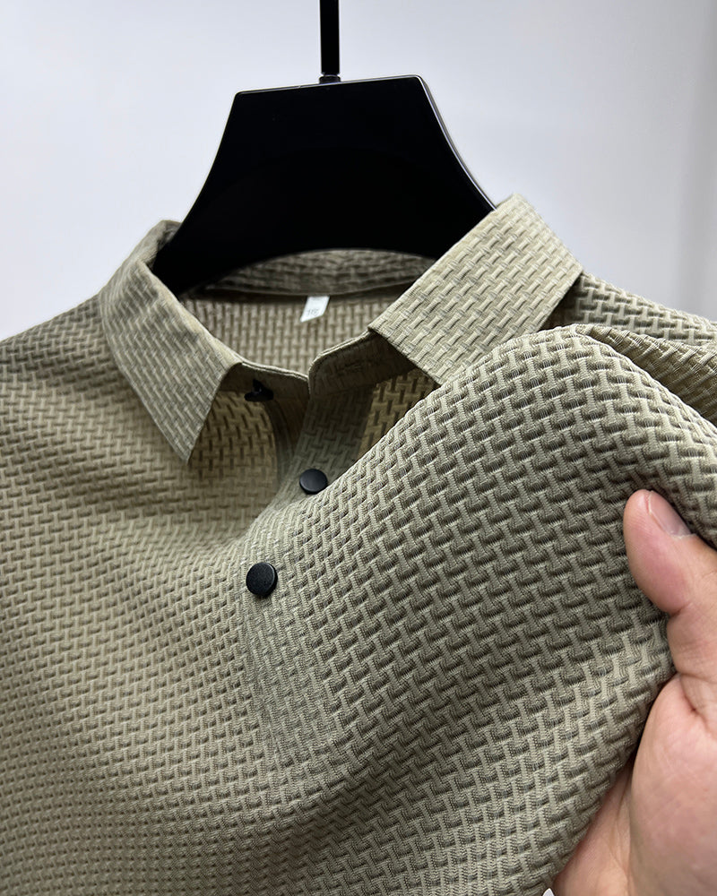 【50% DE DESCUENTO HOY】 CAMISA DE SEDA DE HIELO DE LUJO PARA HOMBRE - Compre 2 Envío gratis