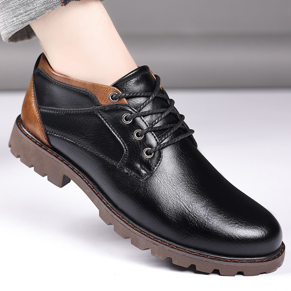 Cuero Botas Martin de cuero genuino de corte medio para hombre