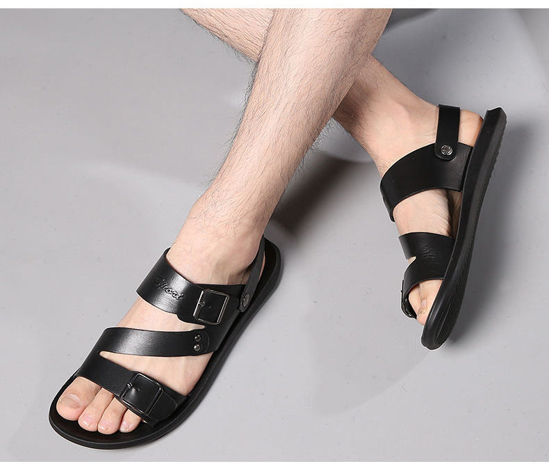 🔥 Gran oferta 🔥 Nuevas sandalias de playa de cuero para hombre