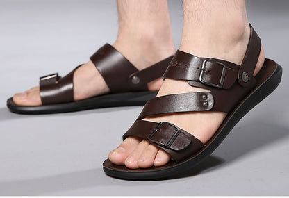 🔥 Gran oferta 🔥 Nuevas sandalias de playa de cuero para hombre