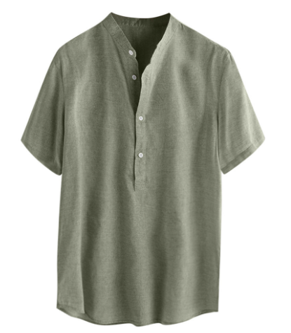Camisas de hombre de manga corta de lino y algodón de verano (compre 2 envío gratis)