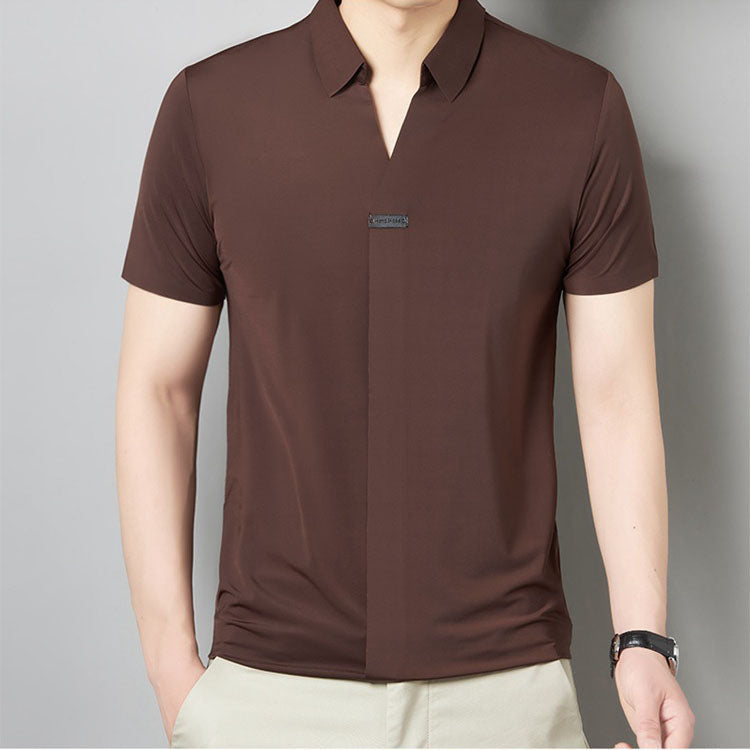 🔥2023 venta caliente🔥Camiseta de manga corta Ice Silk de cuello en V para hombre(compra 2 envío gratis)