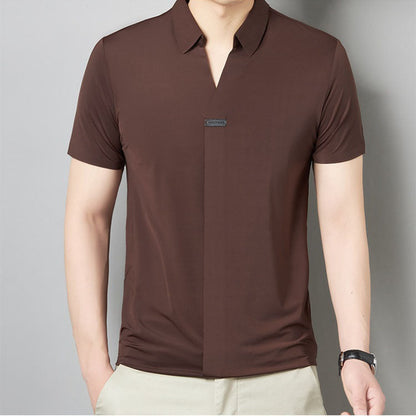 🔥2023 venta caliente🔥Camiseta de manga corta Ice Silk de cuello en V para hombre(compra 2 envío gratis)