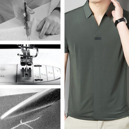 🔥2023 venta caliente🔥Camiseta de manga corta Ice Silk de cuello en V para hombre(compra 2 envío gratis)