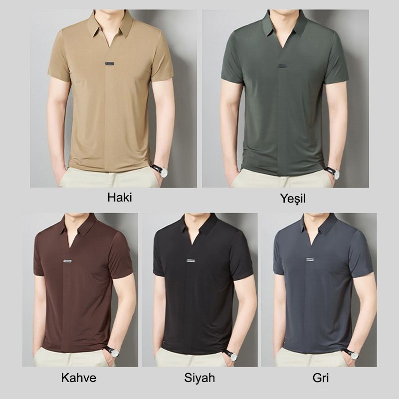🔥2023 venta caliente🔥Camiseta de manga corta Ice Silk de cuello en V para hombre(compra 2 envío gratis)