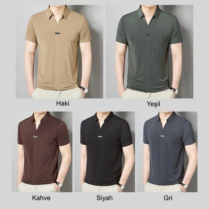 🔥2023 venta caliente🔥Camiseta de manga corta Ice Silk de cuello en V para hombre(compra 2 envío gratis)