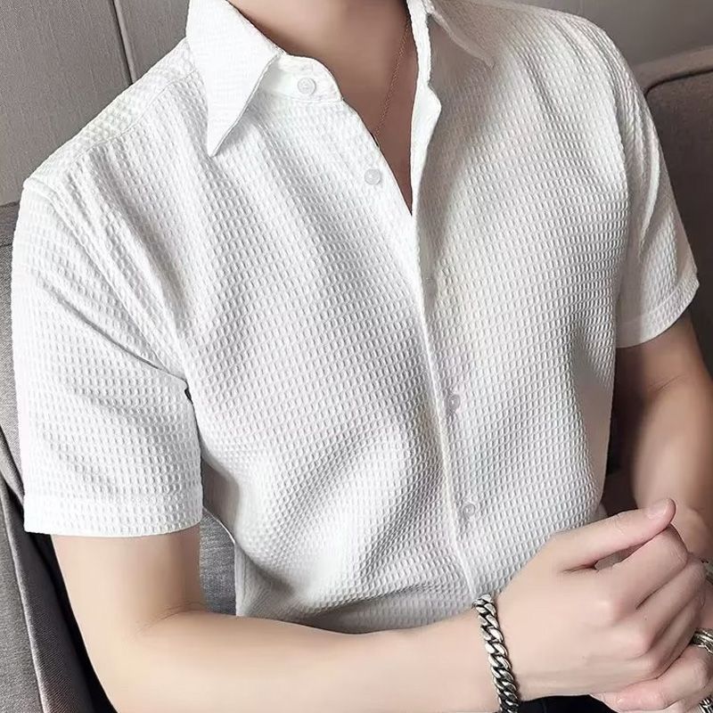 Camisa Waffle para hombre de alta calidad 2023【49% de descuento】