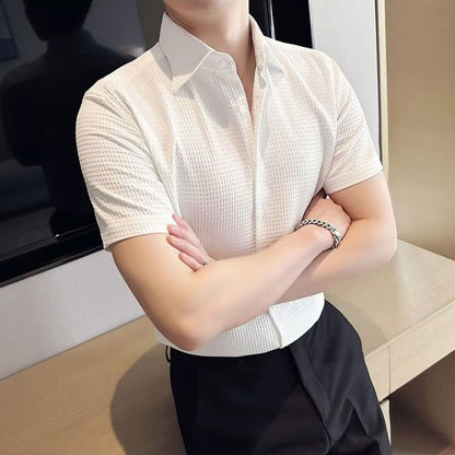 Camisa Waffle para hombre de alta calidad 2023【49% de descuento】