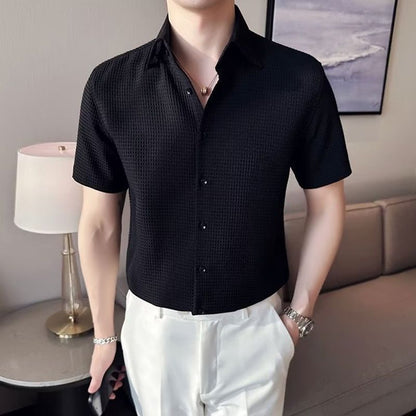 Camisa Waffle para hombre de alta calidad 2023【49% de descuento】