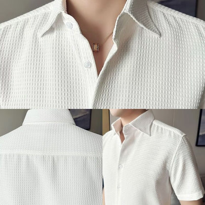 Camisa Waffle para hombre de alta calidad 2023【49% de descuento】