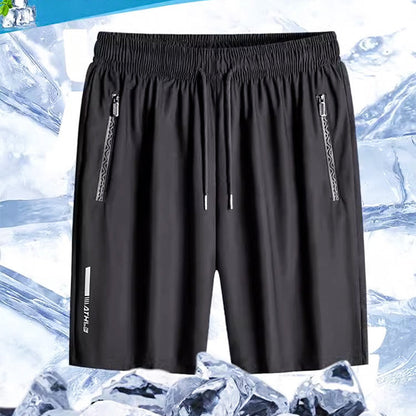 Pantalones cortos deportivos casuales elásticos transpirables de seda de hielo