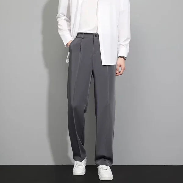 🔥nueva venta caliente🔥Pantalón de traje casual de algodón mercerizado drapeado para hombre