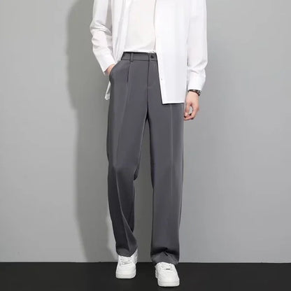 🔥nueva venta caliente🔥Pantalón de traje casual de algodón mercerizado drapeado para hombre