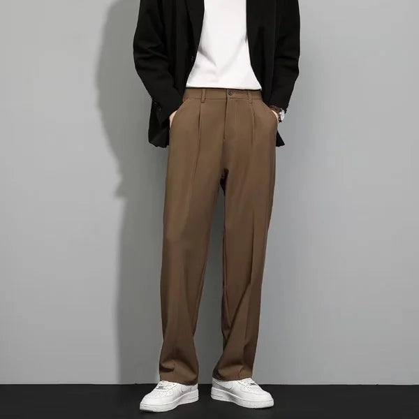 🔥nueva venta caliente🔥Pantalón de traje casual de algodón mercerizado drapeado para hombre
