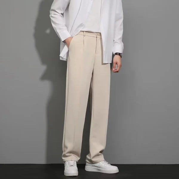 🔥nueva venta caliente🔥Pantalón de traje casual de algodón mercerizado drapeado para hombre