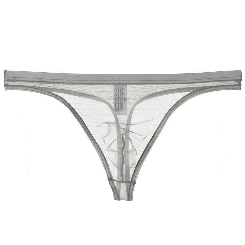 Tanga de bikini fina de malla de seda sexy para hombre