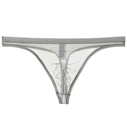 Tanga de bikini fina de malla de seda sexy para hombre