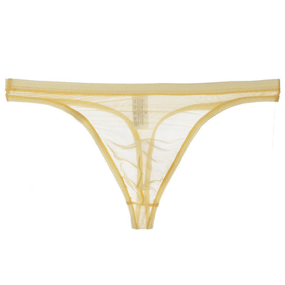 Tanga de bikini fina de malla de seda sexy para hombre
