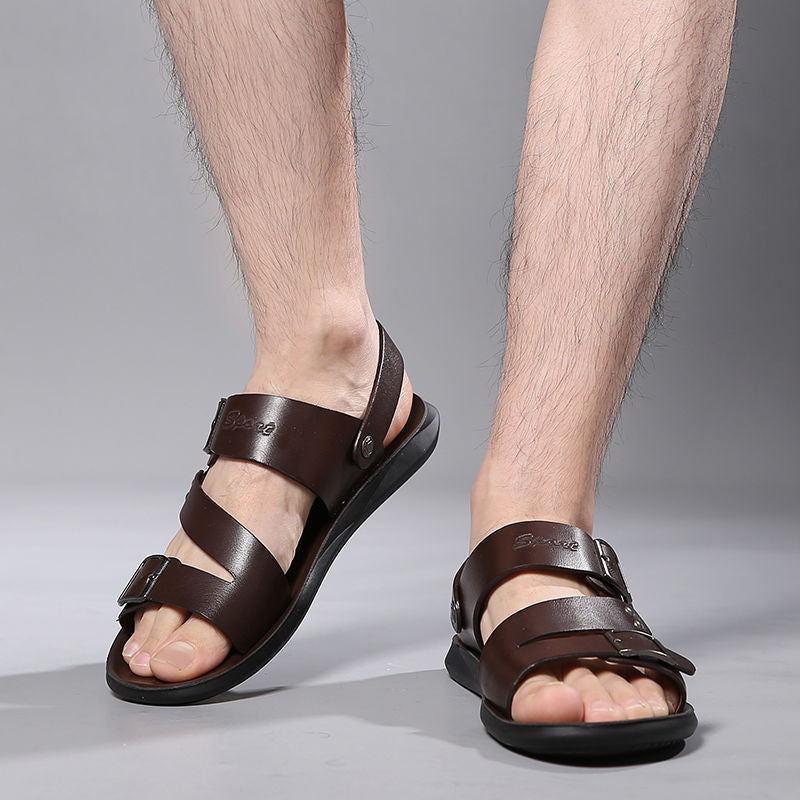🔥 Gran oferta 🔥 Nuevas sandalias de playa de cuero para hombre