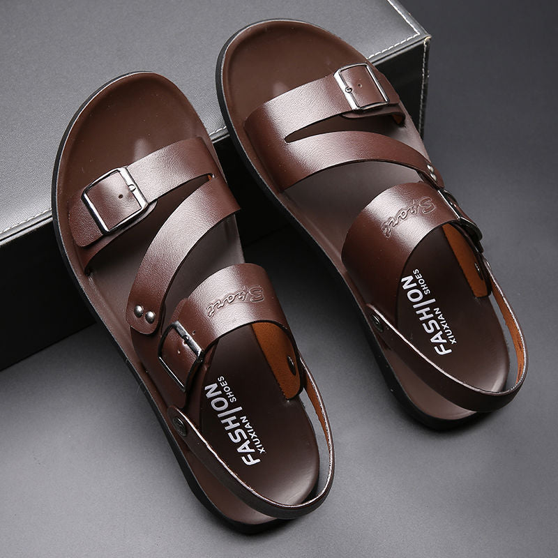 🔥 Gran oferta 🔥 Nuevas sandalias de playa de cuero para hombre