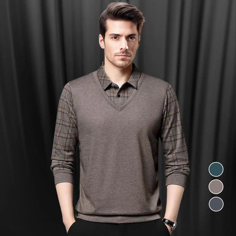 【49% OFF】Camisas Casuales de Manga Larga para Hombre de Dos Piezas