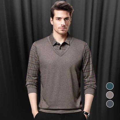 【49% OFF】Camisas Casuales de Manga Larga para Hombre de Dos Piezas