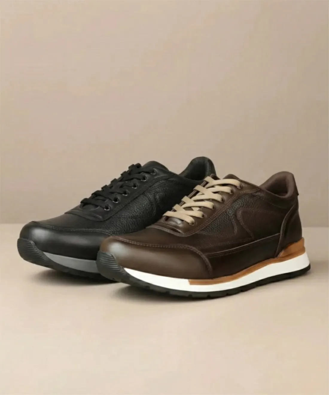 Tenis Casuales de Piel para Hombre – 2 Pares