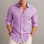 Camisa de Lino y Algodón para Hombre, Fresca y Ligera