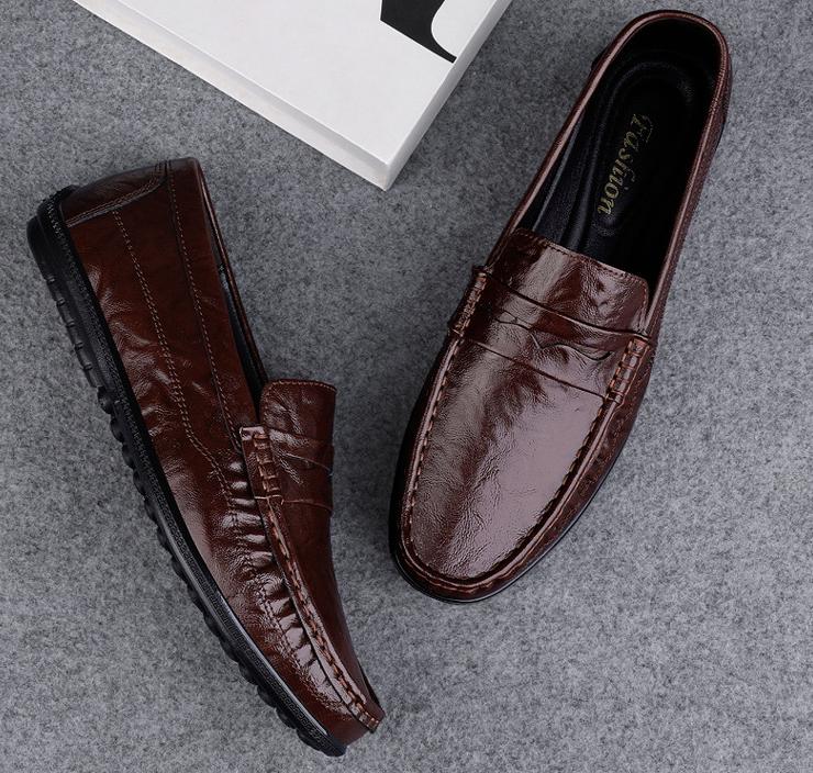🐂Cuero🐂Mocasines de cuero para hombre de estilo británico