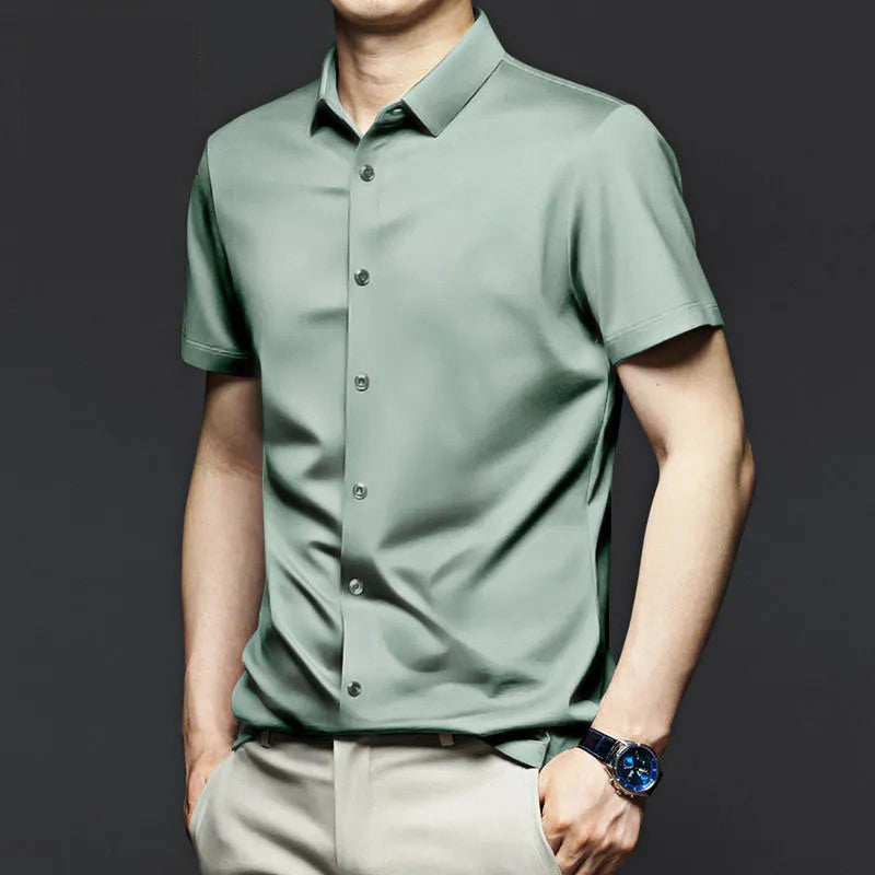 Camisa clásica resistente a las arrugas para hombre🔥Mangas cortas🔥（Compra 2 envío gratis）
