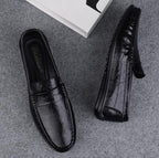 🐂Cuero🐂Mocasines de cuero para hombre de estilo británico
