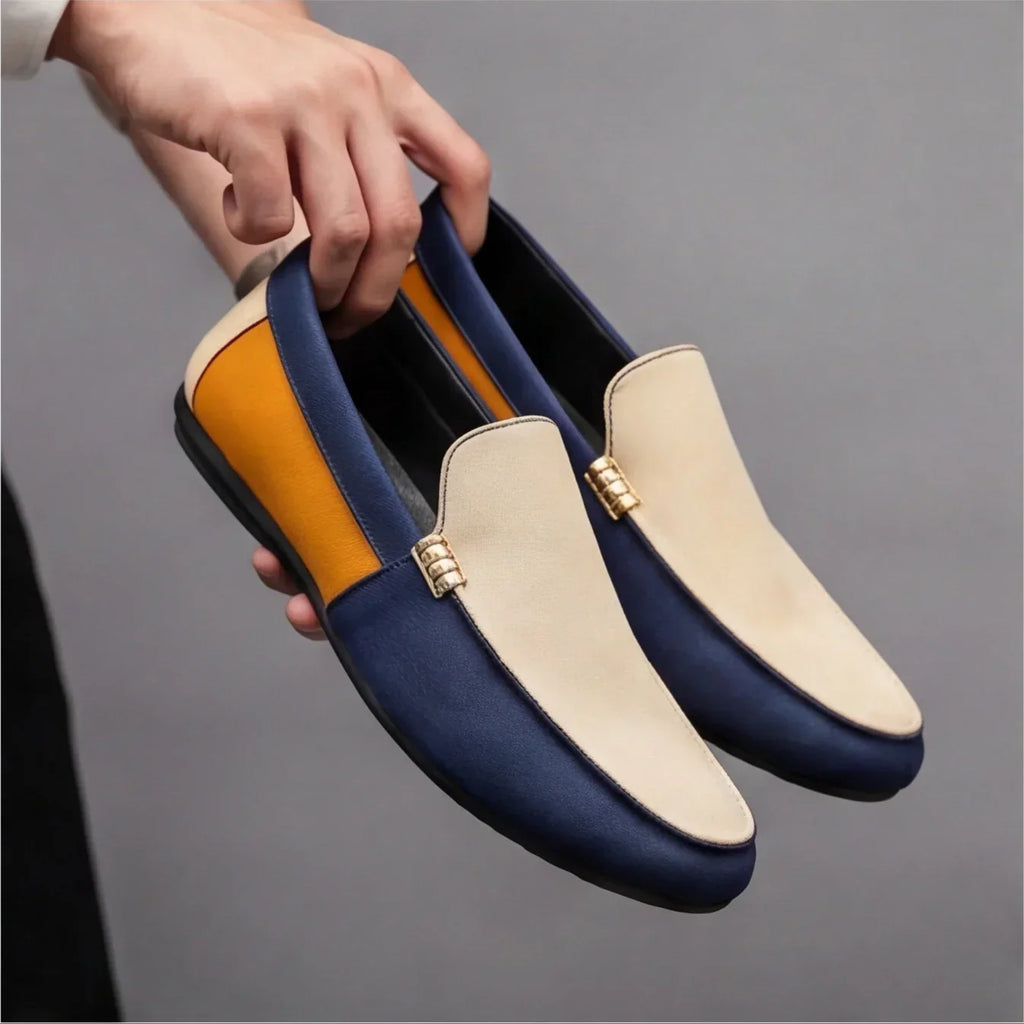Mocasines de Lona para Hombre Estilo Patchwork