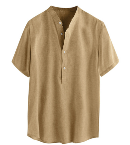 Camisas de hombre de manga corta de lino y algodón de verano (compre 2 envío gratis)