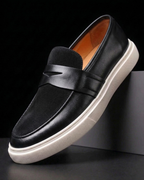 Mocasines de Ante y Piel para Hombre con Suela Crema – Burdeos o Negro