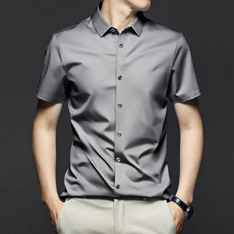 Camisa clásica resistente a las arrugas para hombre🔥Mangas cortas🔥（Compra 2 envío gratis）