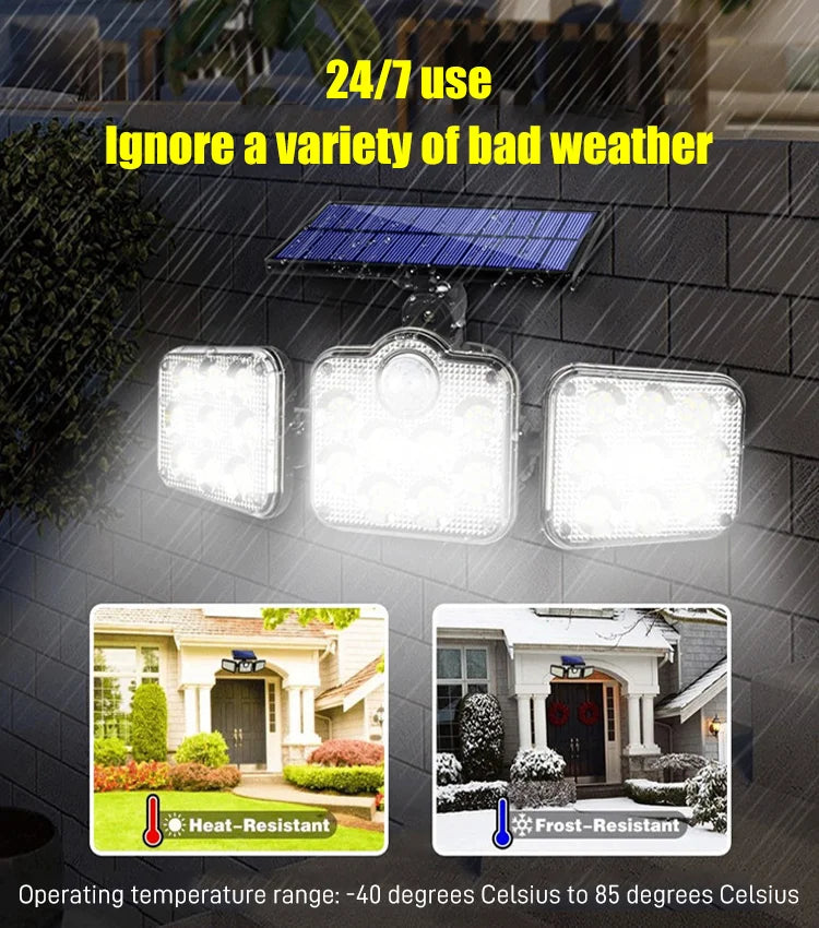 🔥Aplique solar de inducción LED de tres cabezales