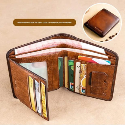 🔥 Novedad 2026 🔥 Cartera minimalista de cuero para hombre con protección RFID – Ultraplana, cuero genuino de primera calidad, diseño compacto para uso diario.