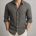 Camisa de Lino y Algodón para Hombre, Fresca y Ligera